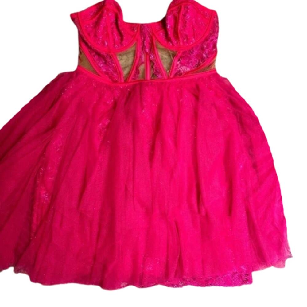For Love & Lemons X REVOLVE Bustier Mini Dress in Pink NWT Size Small - Picture 4 of 5